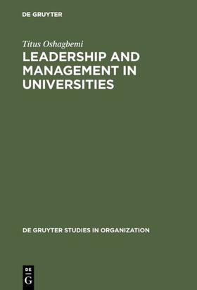 Oshagbemi |  Leadership and Management in Universities | Buch |  Sack Fachmedien