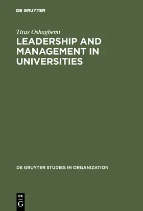 Oshagbemi |  Leadership and Management in Universities | Buch |  Sack Fachmedien