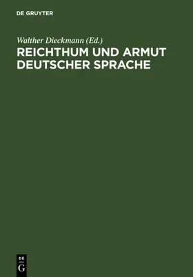 Dieckmann |  Reichthum und Armut deutscher Sprache | Buch |  Sack Fachmedien