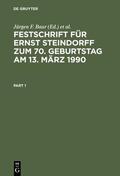 Baur / Mailänder / Hopt |  Festschrift für Ernst Steindorff zum 70. Geburtstag am 13. März 1990 | Buch |  Sack Fachmedien