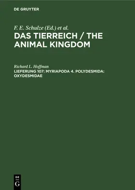 Hoffman |  Myriapoda 4. Polydesmida: Oxydesmidae | Buch |  Sack Fachmedien