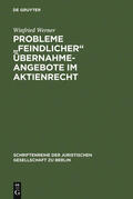 Werner |  Probleme "feindlicher" Übernahmeangebote im Aktienrecht | Buch |  Sack Fachmedien