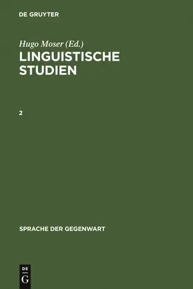 Moser |  Linguistische Studien. 2 | Buch |  Sack Fachmedien