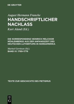 Francke / Aland / Mühlenberg | 1769 ¿1776 | Buch | 978-3-11-012842-0 | sack.de