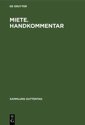 Degruyter |  Miete. Handkommentar | Buch |  Sack Fachmedien