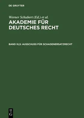 Schubert |  Ausschuß für Schadenersatzrecht | Buch |  Sack Fachmedien