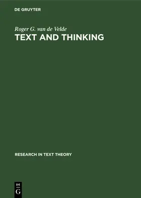 Velde |  Text and Thinking | Buch |  Sack Fachmedien