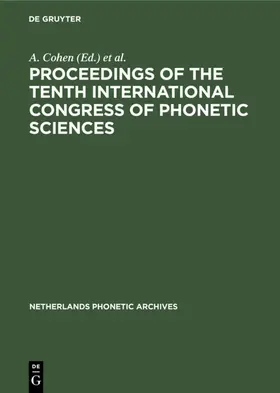 Broecke / Cohen |  Proceedings of the Tenth International Congress of Phonetic Sciences | Buch |  Sack Fachmedien