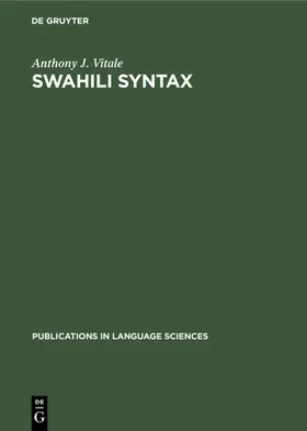 Vitale |  Swahili Syntax | Buch |  Sack Fachmedien