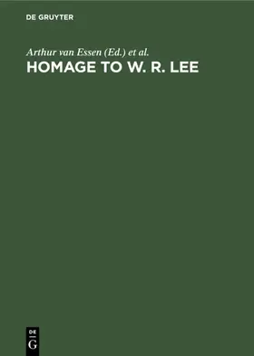 Essen / Burkhart |  Homage to W. R. Lee | Buch |  Sack Fachmedien