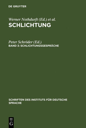 Schröder |  Schlichtungsgespräche | Buch |  Sack Fachmedien
