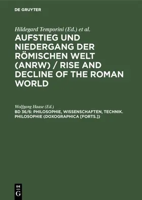 Haase |  Philosophie, Wissenschaften, Technik. Philosophie (Doxographica [Forts.]) | Buch |  Sack Fachmedien