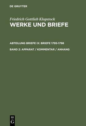 Beck / Schmidt / Schneider | Klopstock, F: Apparat / Kommentar / Anhang | Buch | 978-3-11-014015-6 | sack.de
