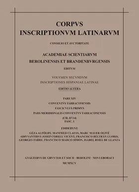 Alföldy / Clauss / Mayer Olivé |  Pars meridionalis conventus Tarraconensis | Buch |  Sack Fachmedien