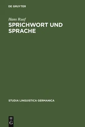 Ruef |  Sprichwort und Sprache | Buch |  Sack Fachmedien