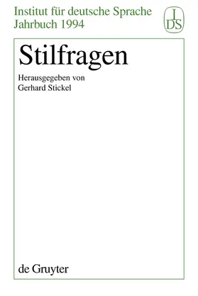 Stickel |  Stilfragen | Buch |  Sack Fachmedien