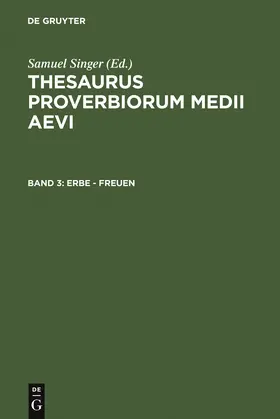 Singer | Erbe - freuen | Buch | 978-3-11-015108-4 | www.sack.de
