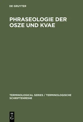  Phraseologie der OSZE und KVAE | Buch |  Sack Fachmedien