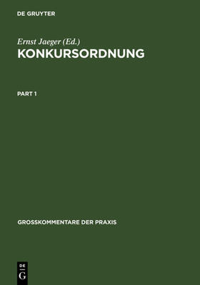 Henckel / Jaeger | Konkursordnung | Buch | 978-3-11-015178-7 | sack.de