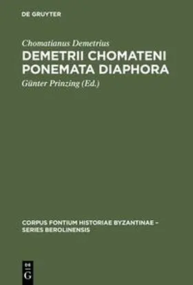 Demetrius / Prinzing |  Demetrii Chomateni Ponemata diaphora | Buch |  Sack Fachmedien