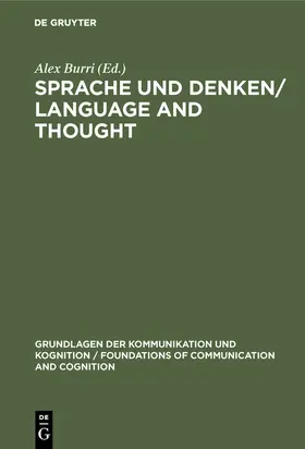 Burri |  Sprache und Denken / Language and Thought | Buch |  Sack Fachmedien