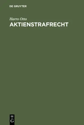 Otto |  Aktienstrafrecht | Buch |  Sack Fachmedien