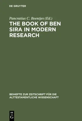 Beentjes | The Book of Ben Sira in Modern Research | Buch | 978-3-11-015673-7 | www.sack.de