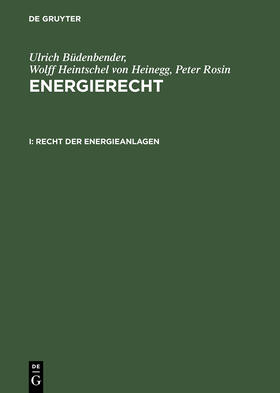 Büdenbender / Rosin / Heintschel von Heinegg | Recht der Energieanlagen | Buch | 978-3-11-015770-3 | sack.de