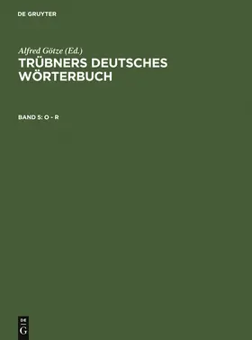 Mitzka / Götze |  O - R | Buch |  Sack Fachmedien