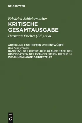 Schäfer |  Schleiermacher, Friedrich: Kritische Gesamtausgabe | Buch |  Sack Fachmedien