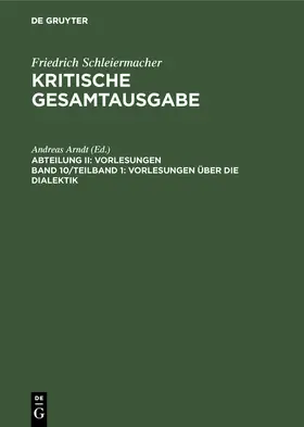 Arndt |  Vorlesungen über die Dialektik | Buch |  Sack Fachmedien