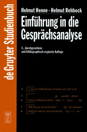 Rehbock / Henne |  Einführung in die Gesprächsanalyse | Buch |  Sack Fachmedien
