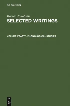Jakobson |  Phonological Studies | Buch |  Sack Fachmedien