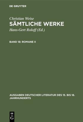 Weise / Susen / Roloff | Romane II | Buch | 978-3-11-018124-1 | sack.de