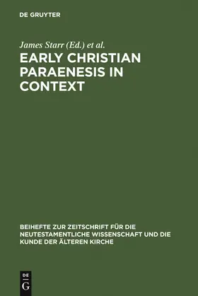 Engberg-Pedersen / Starr |  Early Christian Paraenesis in Context | Buch |  Sack Fachmedien