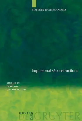 D'Alessandro | Impersonal "si" constructions | Buch | 978-3-11-018967-4 | sack.de
