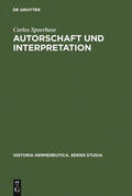 Spoerhase |  Autorschaft und Interpretation | Buch |  Sack Fachmedien