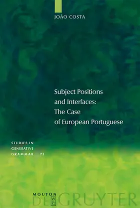 Costa |  Subject Positions and Interfaces | eBook | Sack Fachmedien