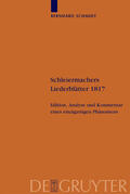 Schmidt |  Schleiermachers Liederblätter 1817 | Buch |  Sack Fachmedien