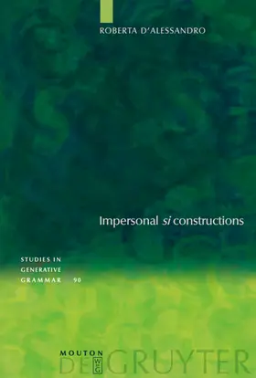 D'Alessandro |  Impersonal "si" constructions | eBook | Sack Fachmedien