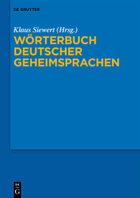 Siewert | Wörterbuch deutscher Geheimsprachen | E-Book | sack.de