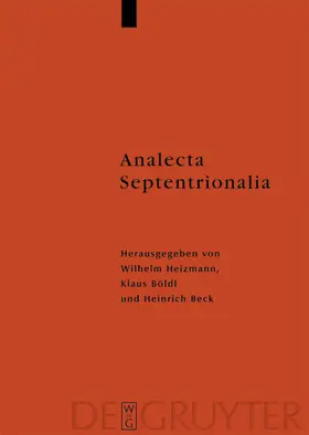 Heizmann / Böldl / Beck | Analecta Septentrionalia | E-Book | www.sack.de