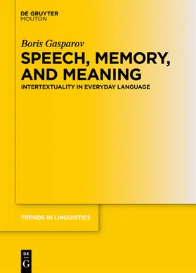 Gasparov | Speech, Memory, and Meaning | E-Book | sack.de