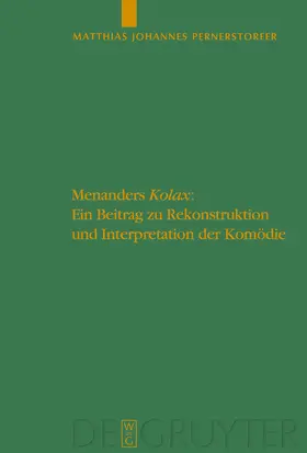 Pernerstorfer |  Menanders "Kolax" | Buch |  Sack Fachmedien