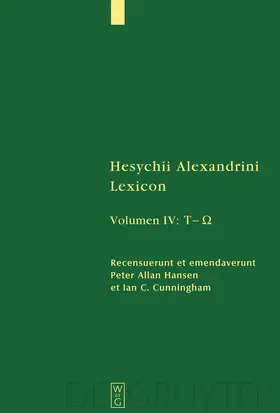 Hesychius Alexandrinus / Latte / Hansen | [Tau - Omega] | Buch | 978-3-11-022209-8 | www.sack.de