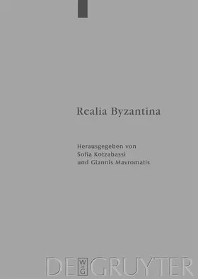 Mavromatis / Kotzabassi | Realia Byzantina | Buch | 978-3-11-022230-2 | sack.de