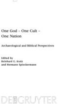 Kratz / Spieckermann |  One God ¿ One Cult ¿ One Nation | Buch |  Sack Fachmedien