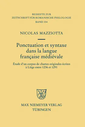 Mazziotta |  Ponctuation et syntaxe dans la langue française médiévale | Buch |  Sack Fachmedien
