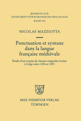 Mazziotta | Ponctuation et syntaxe dans la langue française médiévale | E-Book | www.sack.de