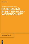 Schubert |  Materialität in der Editionswissenschaft | Buch |  Sack Fachmedien